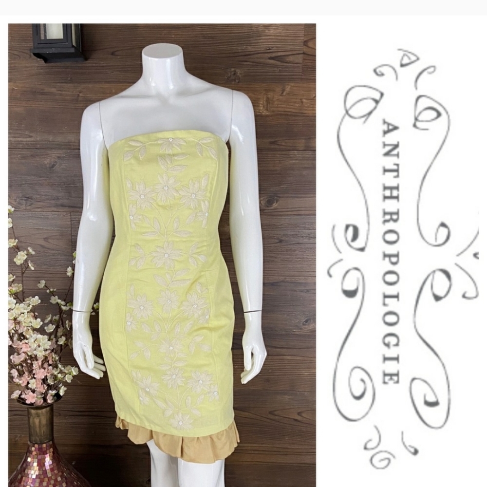 Anthro yellow dress
